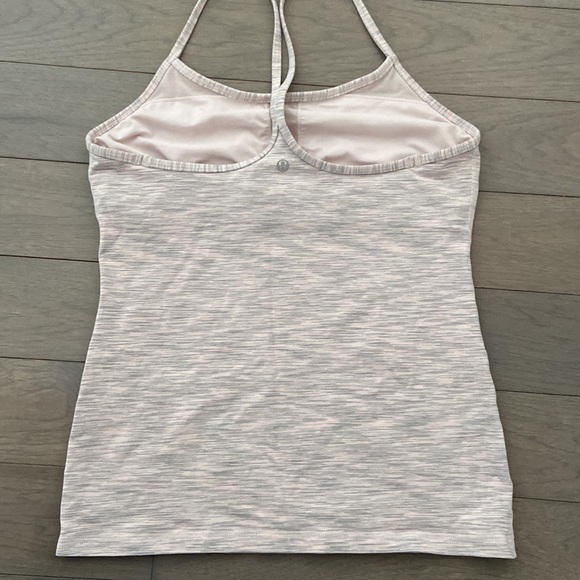 Lululemon Power Y Tank Soft Pink Grey Size 10 - Picture 3 of 4